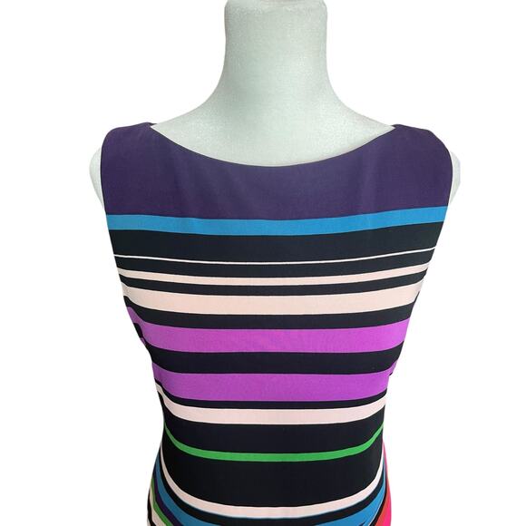 Muse Women's Sheath Dress Colorful Size 6 Knee Length Sleeveless Office Business - Picture 2 of 9